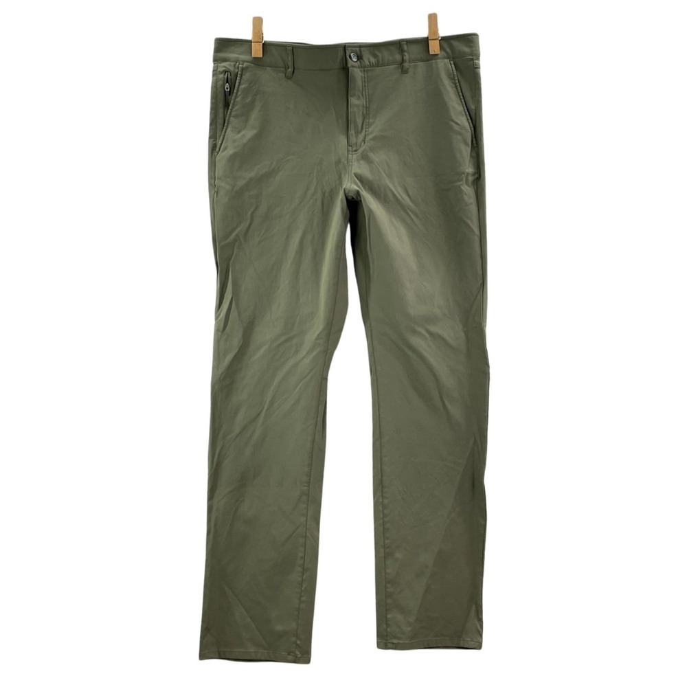 Weatherproof Vintage Tech Pants Men 39x33* Green Relaxed Fit Trail Travel Hiking